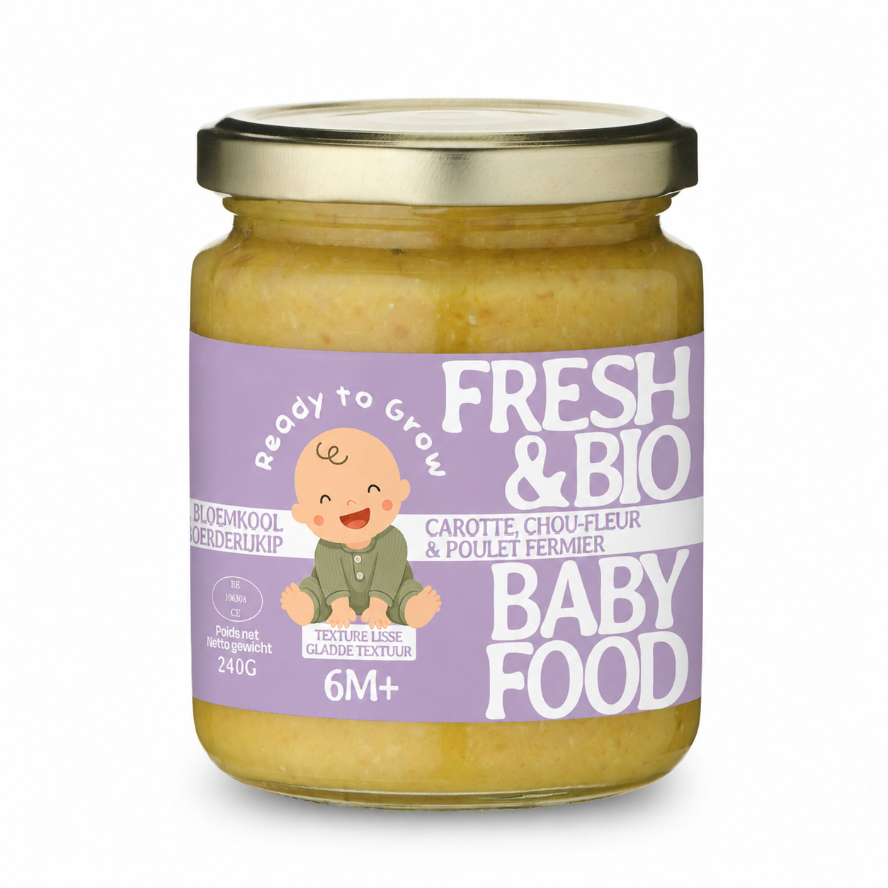 Repas frais bébé Carotte Chou-fleur Poulet fermier