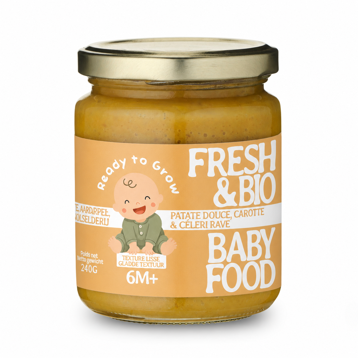 Repas frais bébé Patate douce Carotte Céleri rave