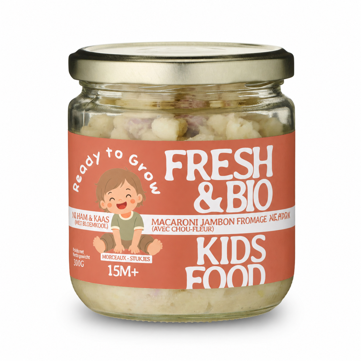 Repas frais enfant Macaroni Jambon Fromage Chou-fleur