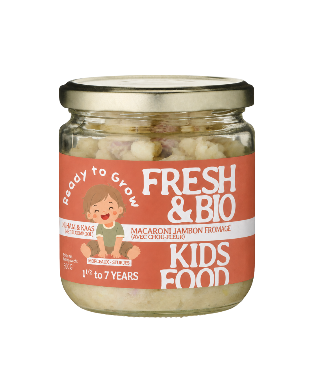 Repas frais enfant Macaroni Jambon Fromage Chou-fleur